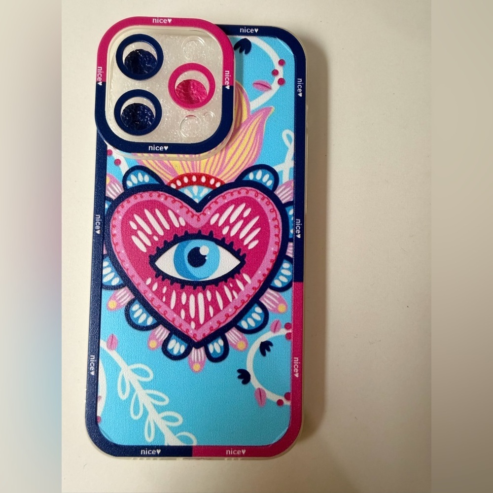 Y2K Colorful Eye Print iPhone 14 Pro Case Graphic Statement
